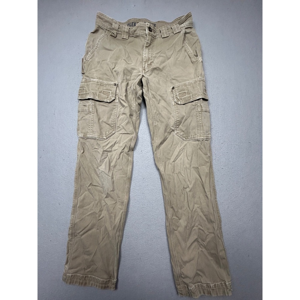Duluth Trading Co Flex Fire Hose Cargo Pants Cotton Spandex Khaki 30x32 Mens